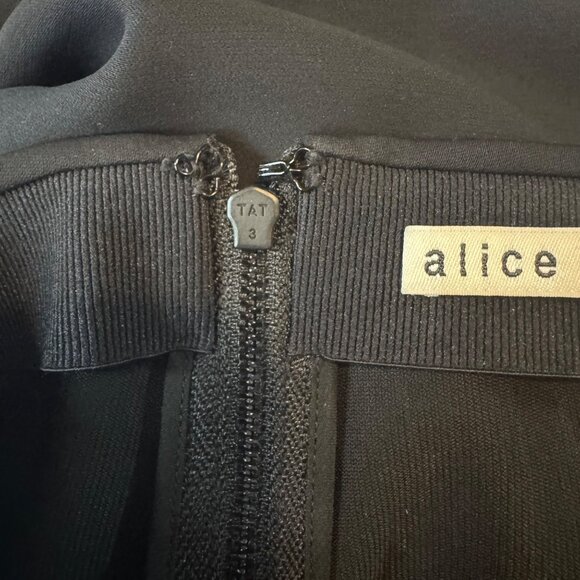 Alice Olivia Mandy Flare Pants Womens Black Crochet Lace Trim Back Zip Size 4 - Picture 5 of 12